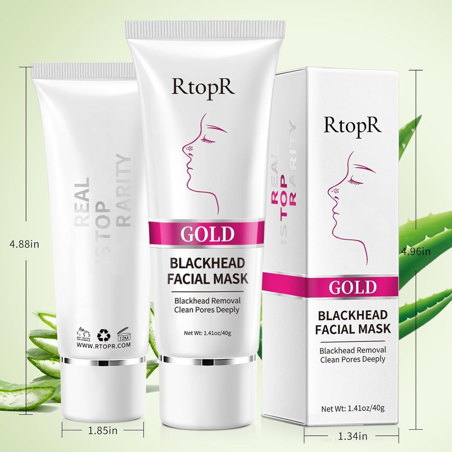 RtopR Blackhead Remover Mask, For All Skin Types, Deep Cleansing Blackheads, Dirts, Pores, Peel Off Facial Mask Nose Strips