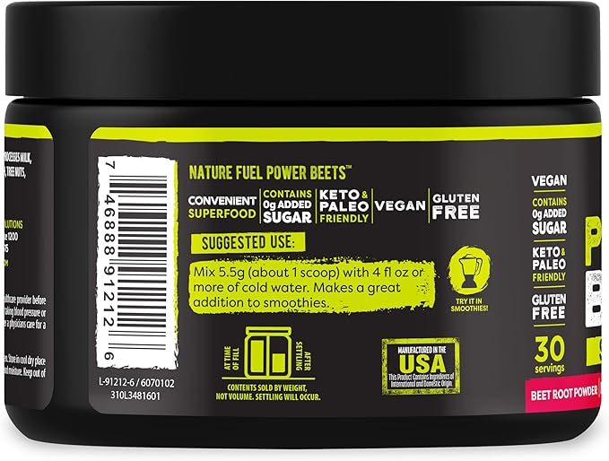 Healthy Delights Nature Fuel Power Beets - Super Concentrated Non-GMO Beet Juice Powder - Delicious Mixed Berry Flavor - 30 Servings - Pantry Friendly (Packaging May Vary)