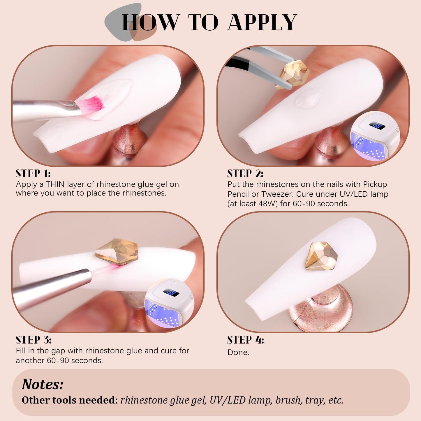 2680Pcs Champagne Gold Glass Nail Rhinestones 120Pcs Multi Shapes Flatback Nail Gems +2560Pcs 1.5-4mm Round Crystal, Manicure Nail Charms Diamond Gemstones for Acrylic Nails Decoration