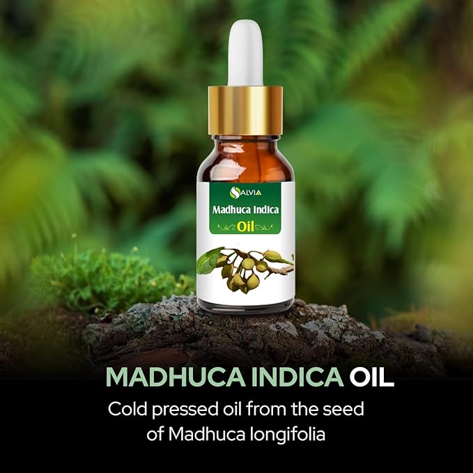 Salvia Madhuca Indica Oil (Mahua) Natural & Pure Undiluted Uncut Cold Pressed Carrier Oil Perfect For Aromatherapy Therapeutic Grade - 50 ML with Dropper