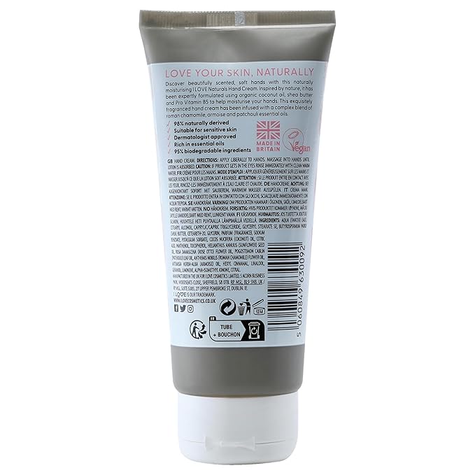 I Love Naturals Rose and Argan Hand Lotion - Hand Lotion for Dry Skin - Moisturizing Lotion with Shea Butter and Coconut Oil - 3.38 oz