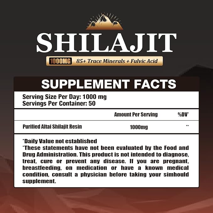 2 Packs 1000MG Pure Himalayan Shilajit Resin, with 85+ Trace Minerals,fulvic Acid, Digestive and Immune Supplement, Supports Focus and Energy, High Potency for Men & Women,Vegan, Non-GMO