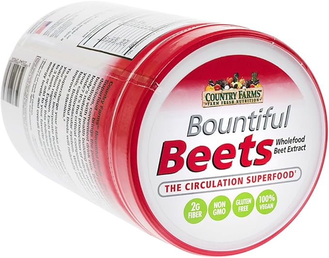 COUNTRY FARMS Bountiful Beets, Wholefood Beet Extract Superfood, Helps Support Healthy Circulation and Promote Energy, Nitric Oxide Boost, Cherry Flavor, 30 Servings
