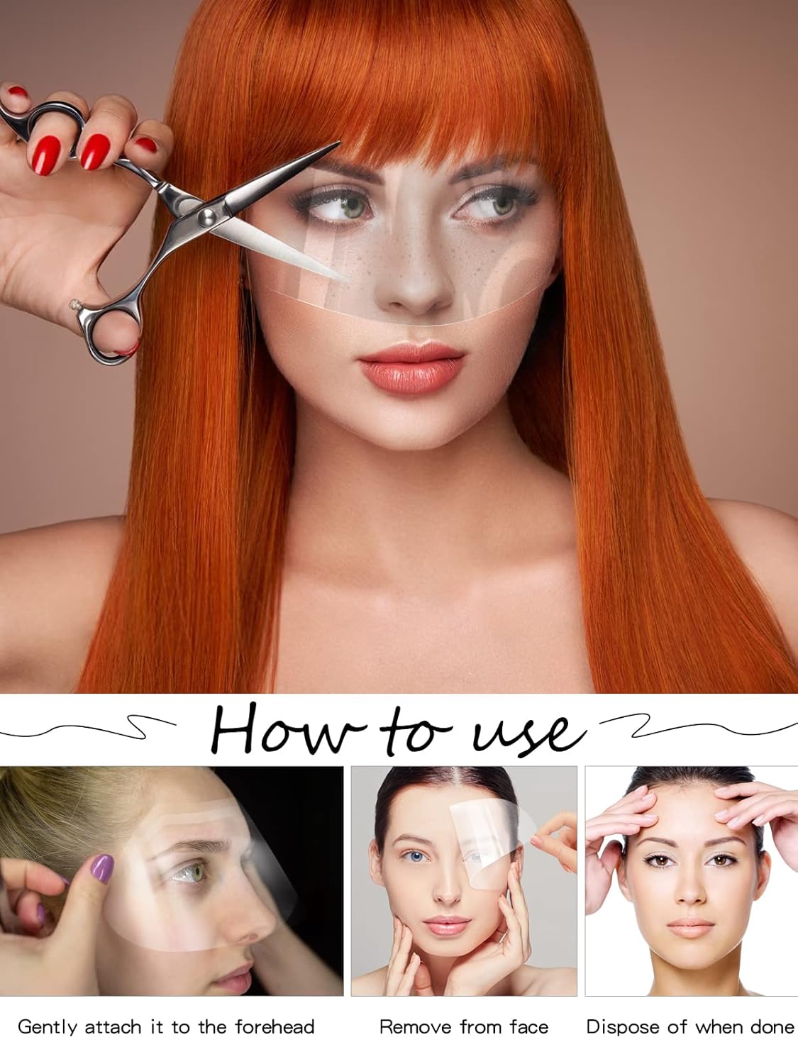 300 PCS Shower Face Eye Shields EBANKU Microblading Permanent Makeup Shower Visors for Adults Disposable Plastic Face Shields for Hairspray Salon Eyelid Aftercare