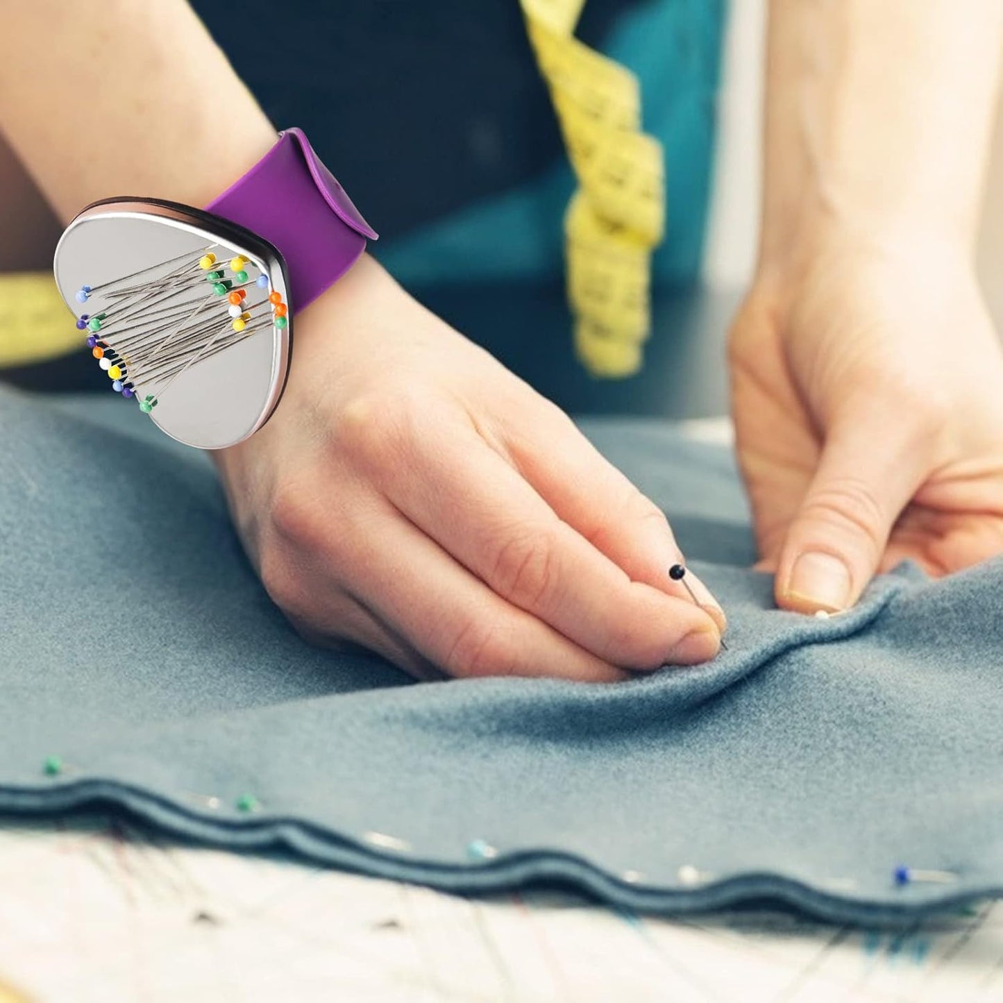 Hair Parting Tools Set, 17 Pieces Including Hair Parting Rings, Sectioning Clips, Rat Tail Combs, Magnetic Wrist Pin Holder for Braiding (Purple)