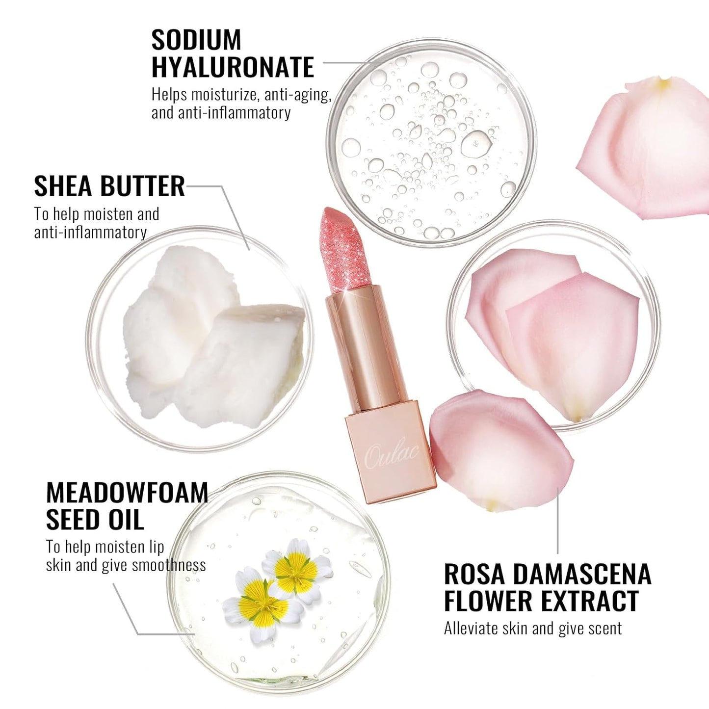 Oulac Shimmer Brown Lipstick, Infinity High Shine Finish, Hydrating Lip Color Infused with Damask Rose Oil for All-Day Comfort, Gluten-Free Vegan Beauty, D06 Brown Diamond