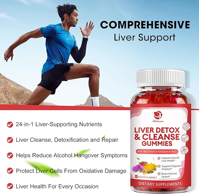 Liver Cleanse Detox & Repair Gummies 24 Potent w/3000MG Milk -120 Count