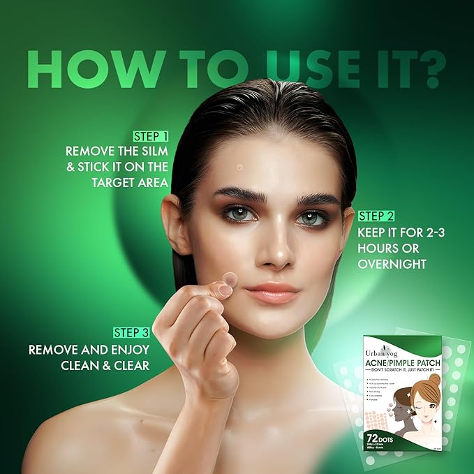 Acne Pimple Patch - 72 Invisible Facial Stickers cover with 100 Hydrocolloid, overnight Pimple - Acne Absorbing patch (Single)
