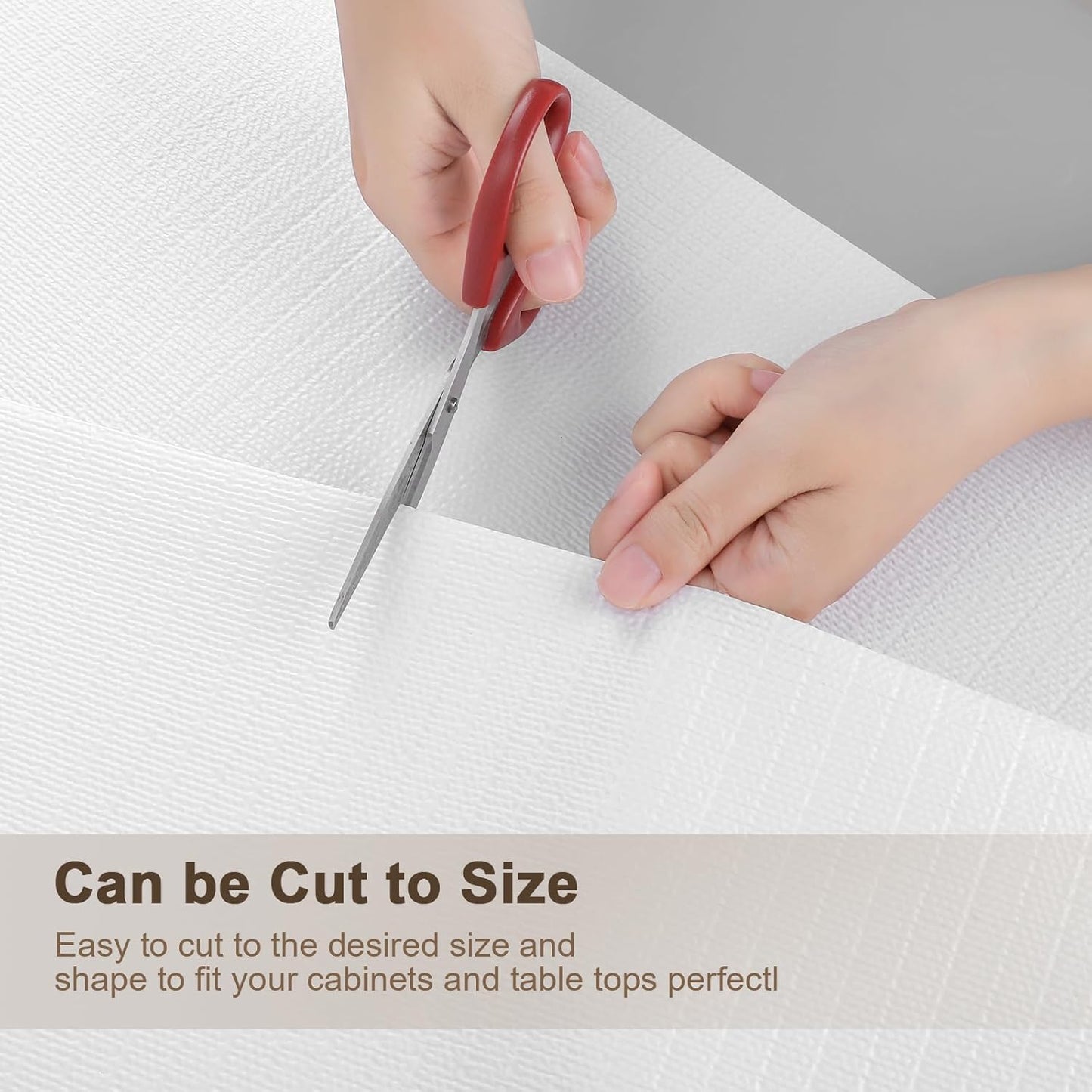 OcePor Non-Adhesive Drawer and Shelf Liner 24IN x 20FT,Non Slip Cabinet and Cupboard Liner, Kitchen Cabinet Liners for Shelves, Waterproof Drawer Shelf Liners for Cabinets/Bathroom Cupboard, White