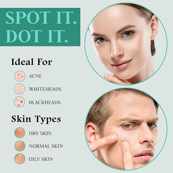 Advance Invisible Pimple Patches For Face (96 Pack) - Hydrocolloid Patch with Tea Tree Oil - Vegan Friendly Hydrocolloid Acne Patches For Face - 3 Size Pimple Patch Stickers (7,10,12mm)