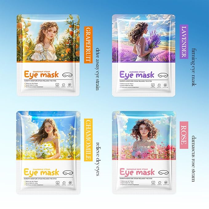 20 Packs steam eye masks for dry eyes,rest self heating eye mask,self warming steam mask,steam eye masks disposable for spa warm compress for eyes travel gifts stress relief