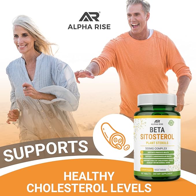 Beta Sitosterol - 500mg Tablets - Non-GMO - Support Prostate and Healthy Cholesterol Levels - Phytosterols Complex - Natural Plant Sterols and Stanols