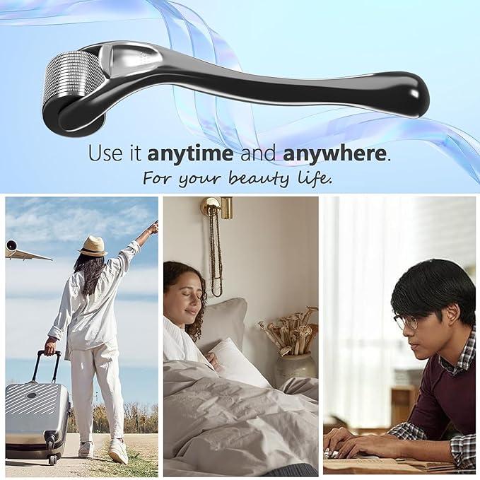 Derma Roller Beard Roller Microneedling Roller Dermaroller Ficial Roller Microneedle Micro Needle Roller 540 Titanium Home Use