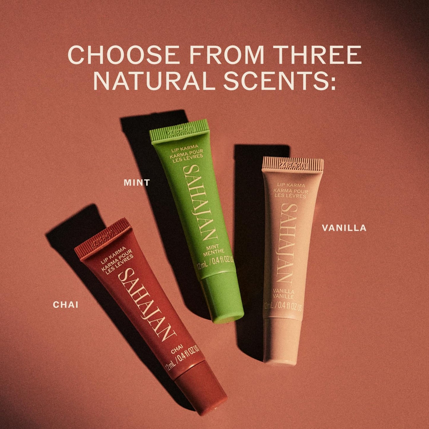 Sahajan Lip Karma Chai | Nourishing Lip Balm with Argan Oil, Castor Oil, Vitamin E | Clean Ayurvedic Hydrating Lip Balm | Softens, Smooths, Soothes Chapped Dry Lips, Lasting Moisture | 0.4 fl oz