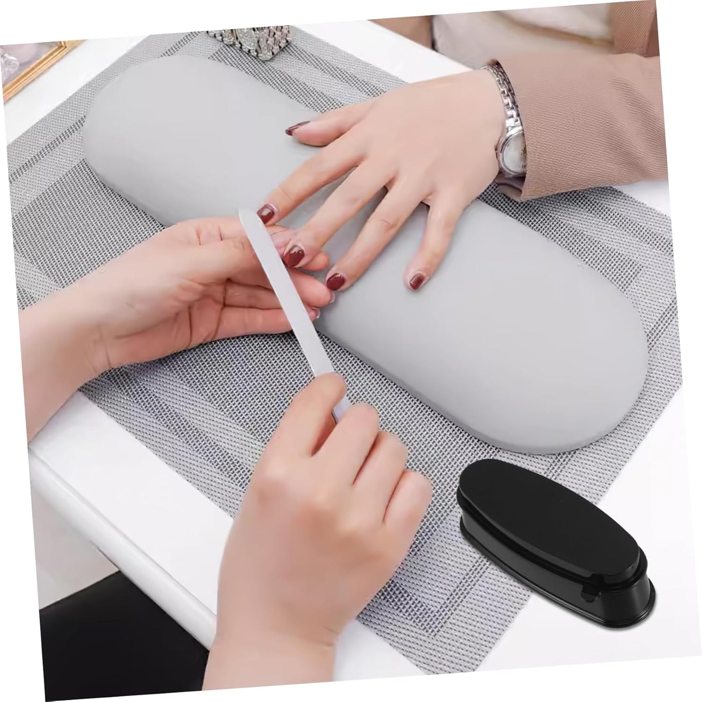 MERRYHAPY 3Pcs Nail Dip Powder Recycling Tray with French Tip Mold Compact Sanitary Durable Nail Art Organizer for Glitter Rhinestones and Excess Powder Storage