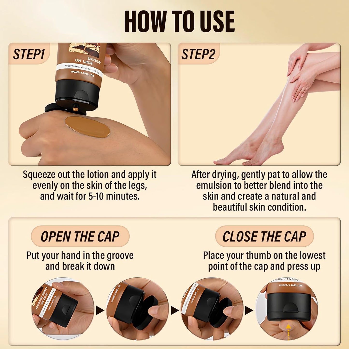 Legs Makeup Waterproof with Brush, No Transfer Body Concealer, Coverage for Vein, Scar, Tattoo for All Skin Tones, 100ML (BRONZE)