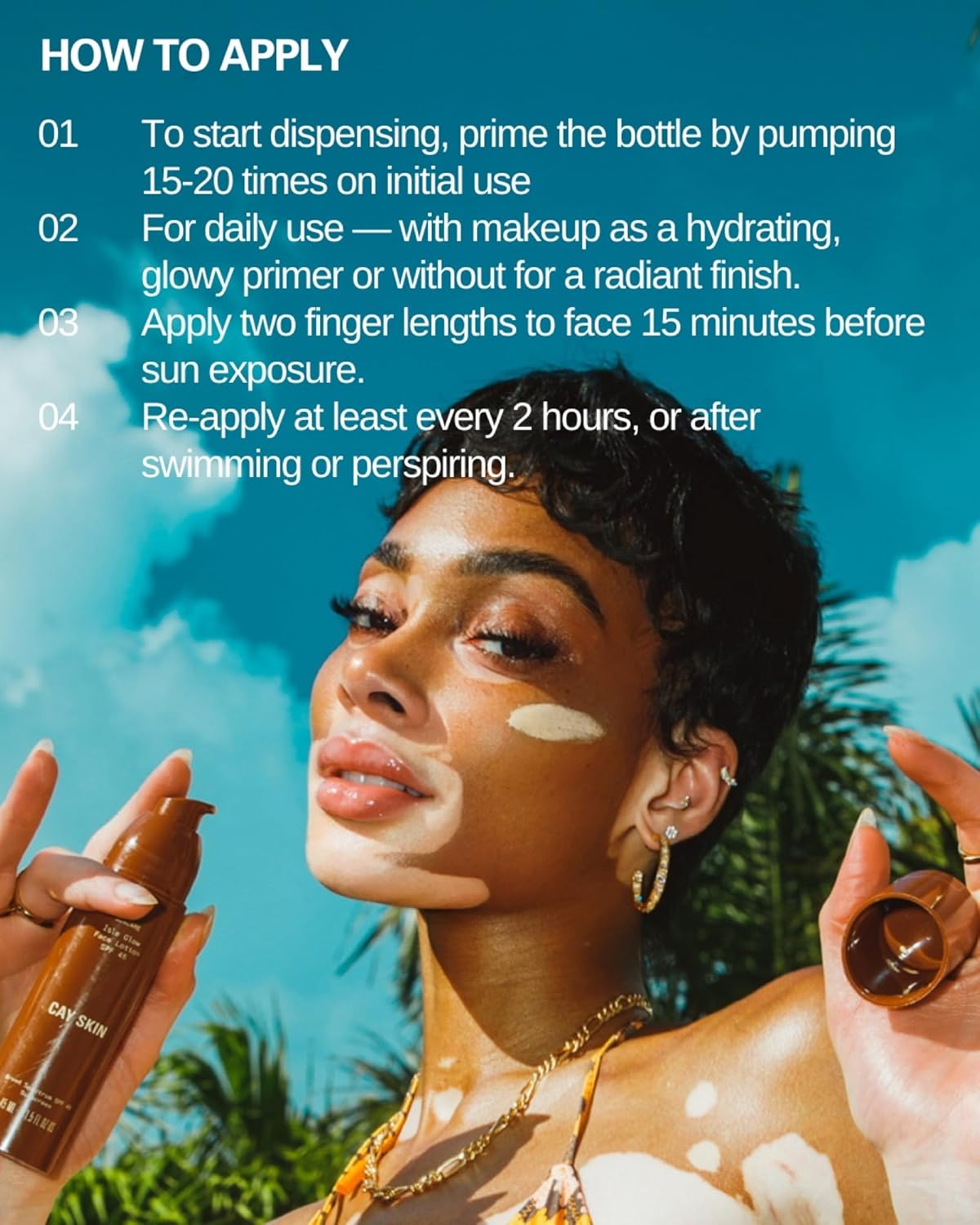 Cay Skin Isle Glow Face Moisturizer SPF 45 – Illuminating Moisturizer, Broad Spectrum Sunscreen + Makeup Primer – Lightweight, Pearlescent Formula with Radiant Finish for All Skin Types – 3-Pk, 1.5 oz