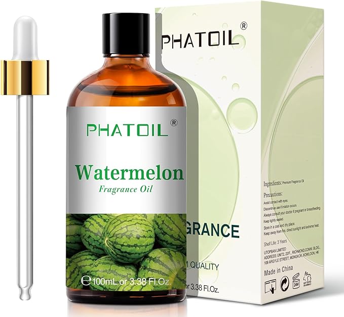 3.38FL.OZ Watermelon Fragrance Oils for Aromatherapy, Essential Oils for Diffusers for Home, Perfect for Diffuser, Yoga, Skin Care, DIY Candle and Soap Making - 100ml