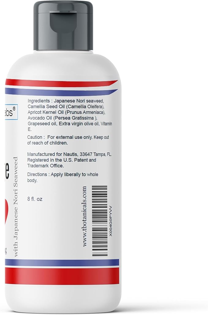 Nuru Massage Oil Body on Body Massage All Natural Relaxing Super Slippery for Sore Muscles, Dry Skin with Japanese Nori Seaweed Made in USA