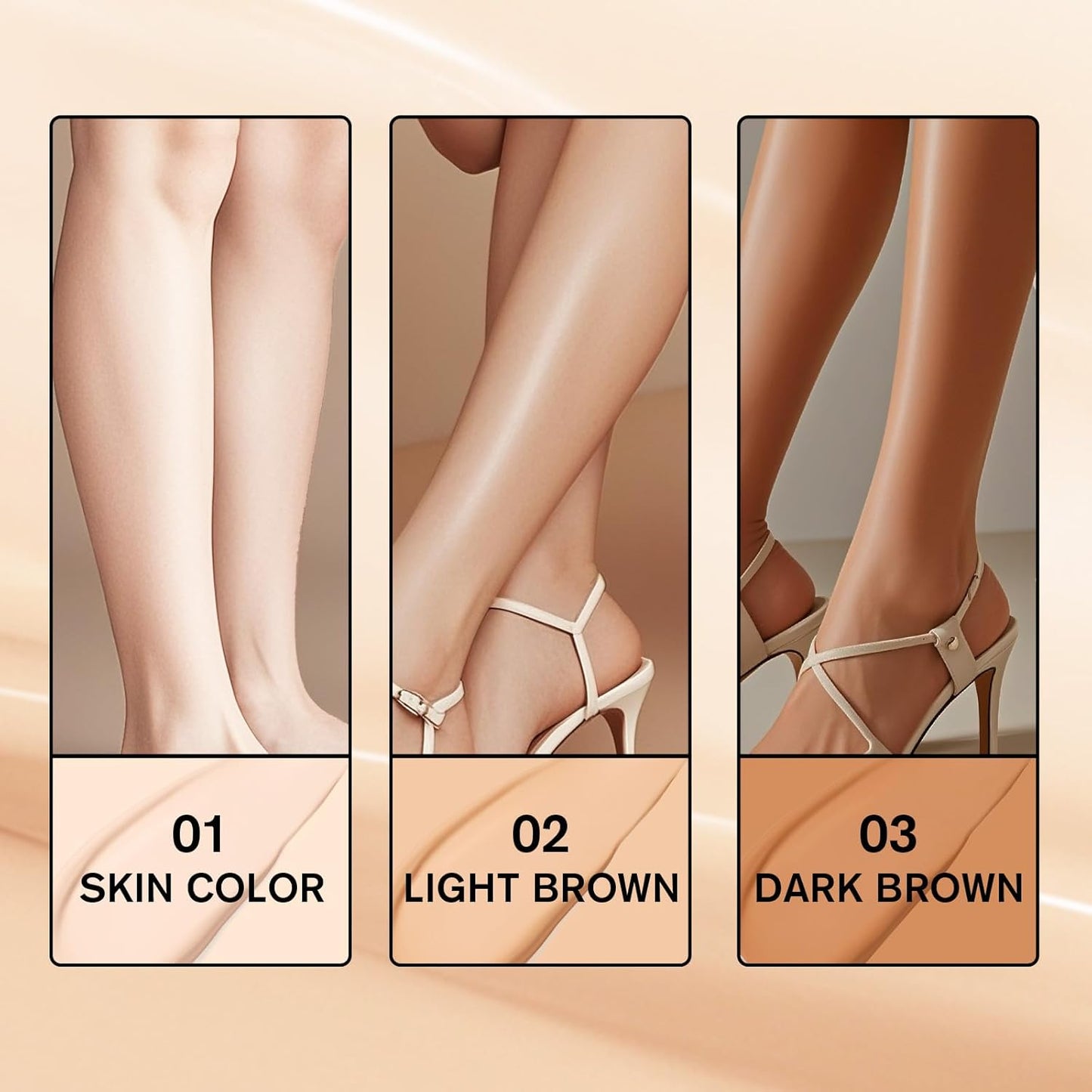Leg Makeup Waterproof No Transfer,Flawless Legs Body Scar Tattoo Cover Up Makeup Waterproof Long Last Concealer for All Skin Tones. (03# Bronze)