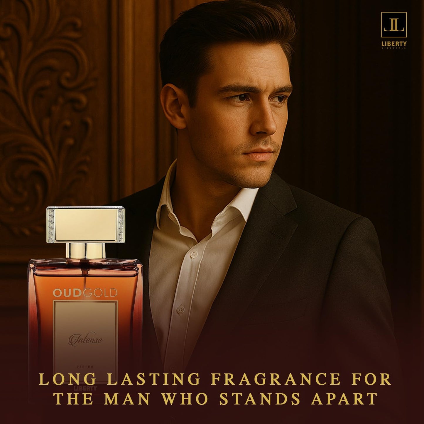 Liberty Luxury OudGold Intense French Parfum for Men – Woody Fragrance for men, Bold and Long Lasting Scent for Confidence and Prestige, Perfume for mens,arabic Parfum,Gift for men, 100ml
