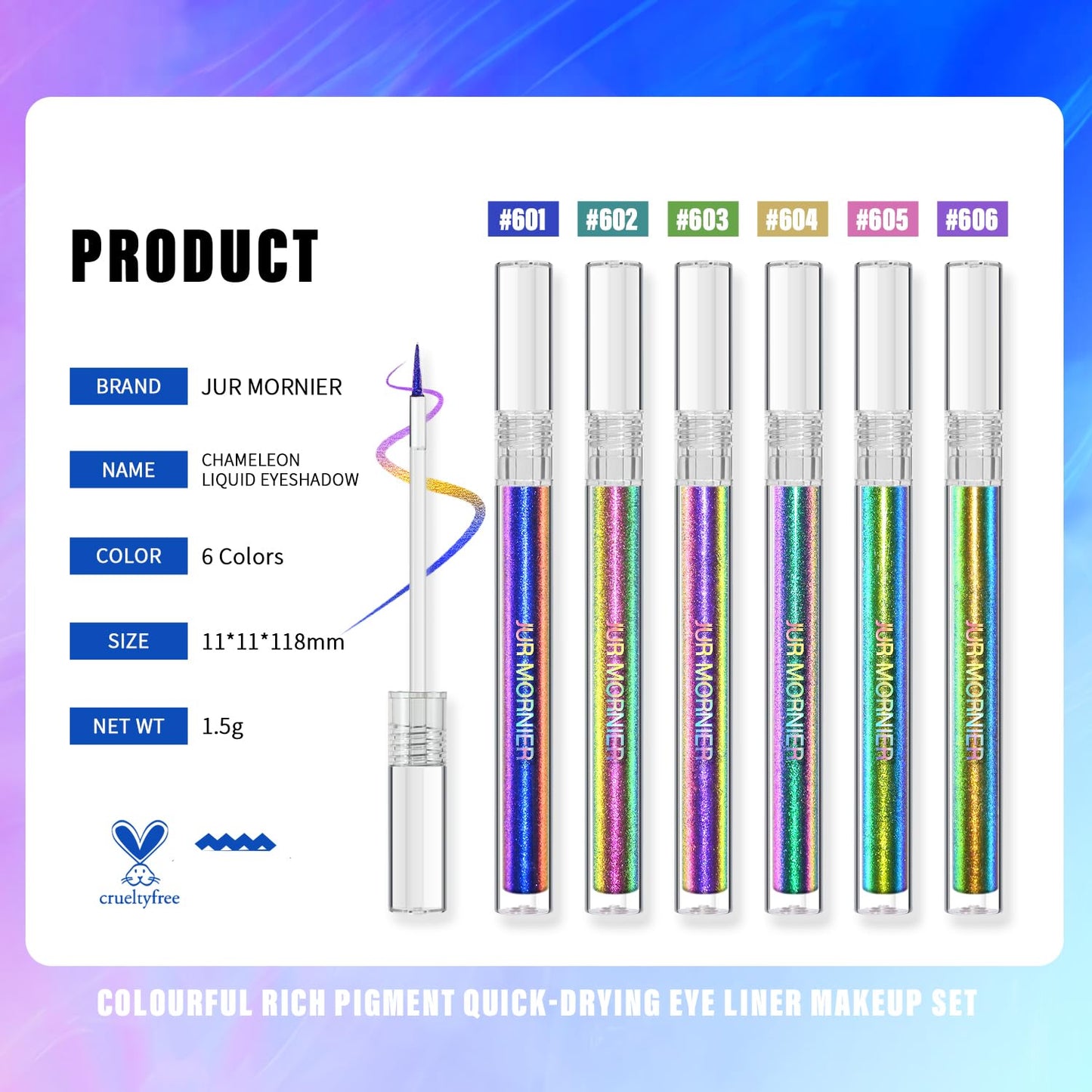 Multichrome Liquid Eyeshadow,Chameleon Eyeliner Colorful Eye Freckle Pen,Metallic Holographic Waterproof Long Lasting Smooth High Pigment Eyeshadow Highlighter Halloween Party Makeup(#604)