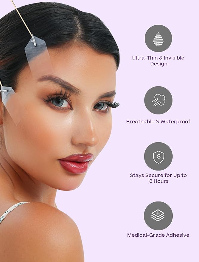 ACADA Neck Tape Lifting Invisible Face Lift Tape for Lifting Sagging Skin Breathable, Strong Adhesive, 80pcs Face Tapes with 8Light Bands