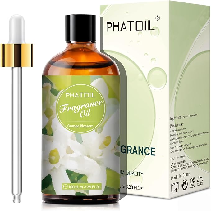 3.38FL.OZ Orange Blossom Fragrance Oils for Aromatherapy, Essential Oils for Diffusers for Home, Perfect for Diffuser, DIY Candle and Soap Making, DIY Scented Products - 100ml