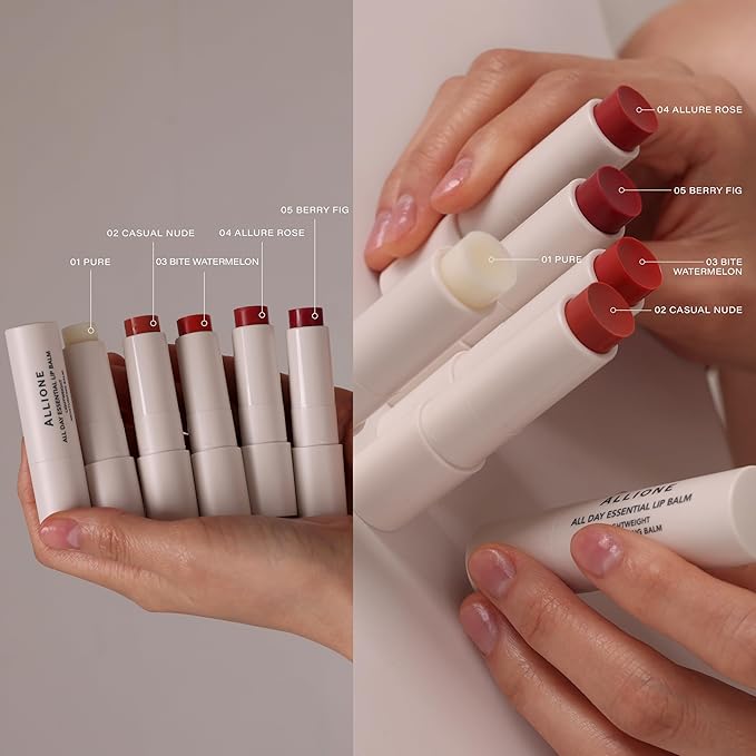 All Day Essential Lip Balm 01 Pure | Natural Gloss Finish, Moisturizing Lip Care, Deep Nourishing Plant-Based Chapstick, Hydrating Lip Butter for Dry Cracked Chapped Lips, Non-Color