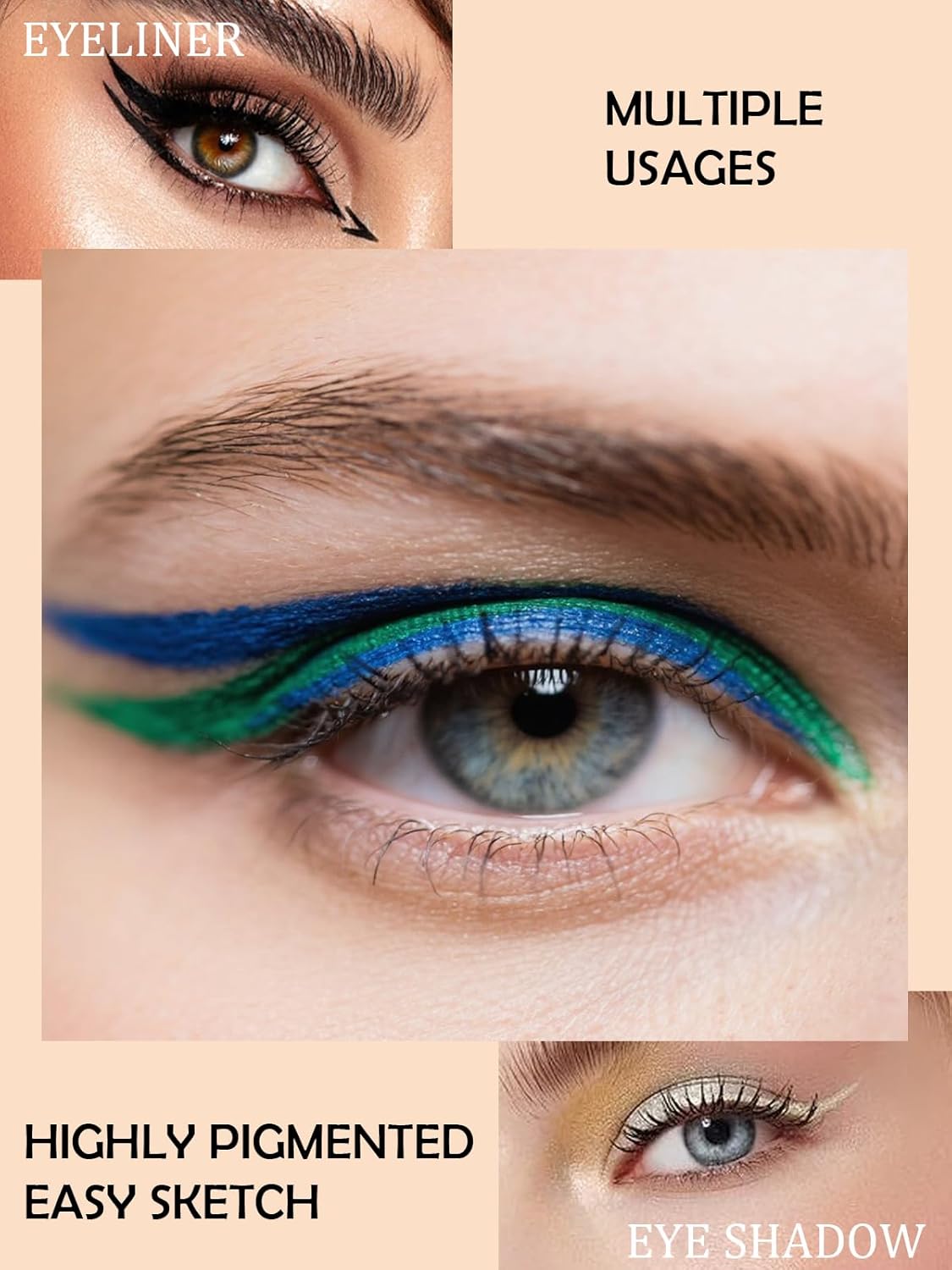 Black Gel Glitter Eyeliner Pencil, Metallic Waterproof Smudge-Proof Creamy Retractable Smooth Eye Liner pencil, Hypoallergenic Long Lasting Eyeliner Brightener Pen Crayon Eye Makeup Gift for Women#11