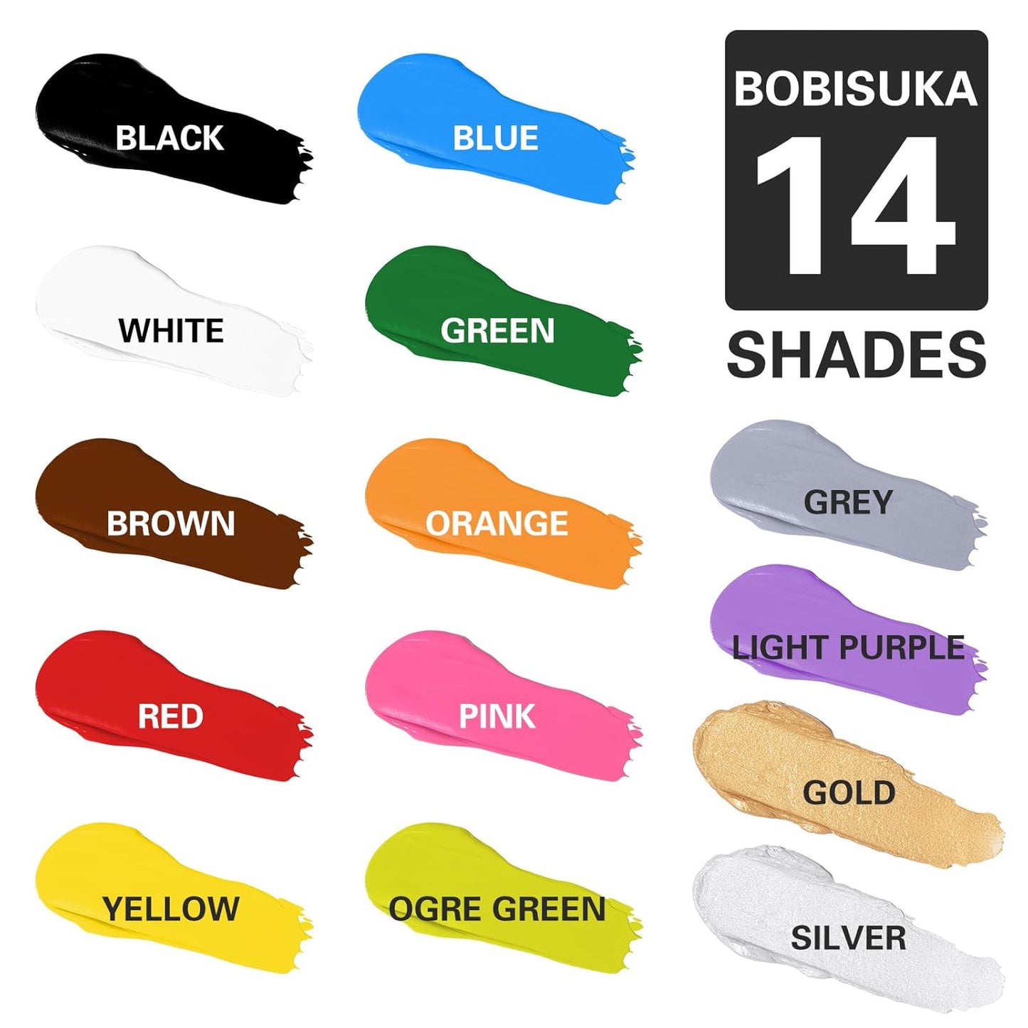 BOBISUKA White Face Body Paint, Water Based Face Painting for Art Theater Halloween Party Cosplay Clown SFX Makeup for Women Adults, Non-Toxic Washable