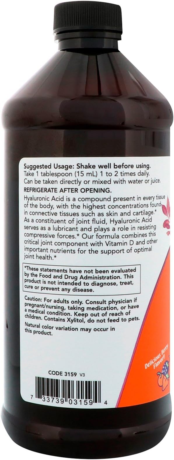 Now Foods Liquid Hyaluronic Acid 100 Milligrams, 16 Ounces