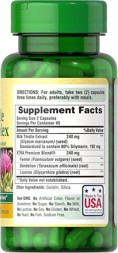 Puritan's Pride Milk Thistle Liver Complex, 90 Count,