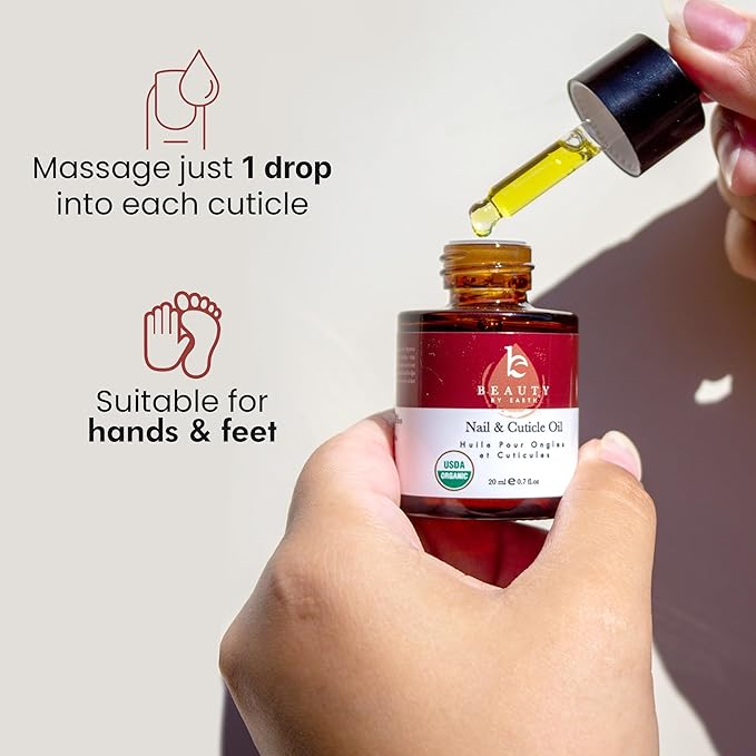 Organic Nail and Cuticle Oil - USA Made Nail Oil for Growth & Strength with Jojoba and Vitamin E, Repair for Damaged Nails & Cuticle Softener made with Natural Ingredients, Nails Care Products