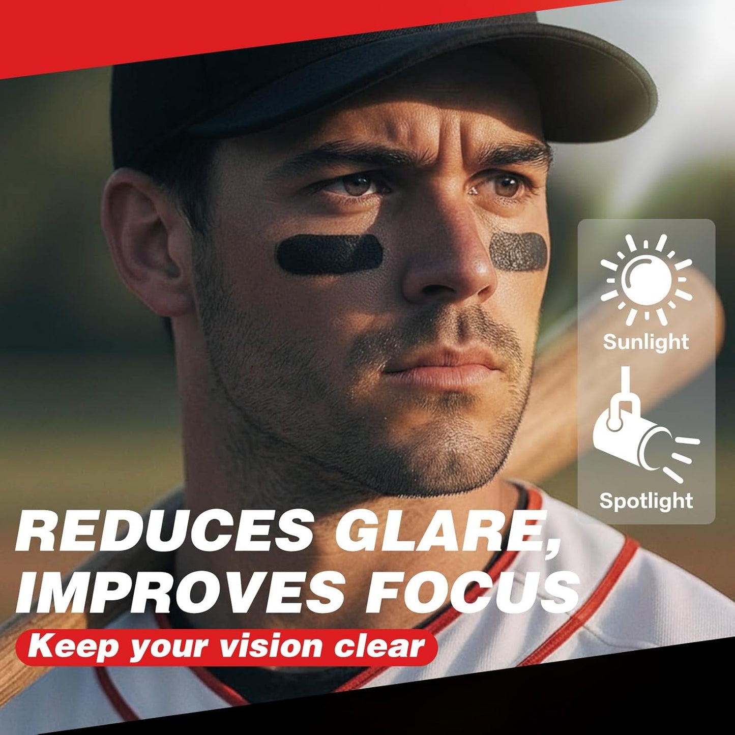 5PCS Black Face Body Paint Stick, Oil Based Face Painting Kit for Halloween Gothic Skull Skeleton Costume Cosplay Makeup, Sports Eye Black for Football, Baseball, Softball - Anti Glare Eye Stick -