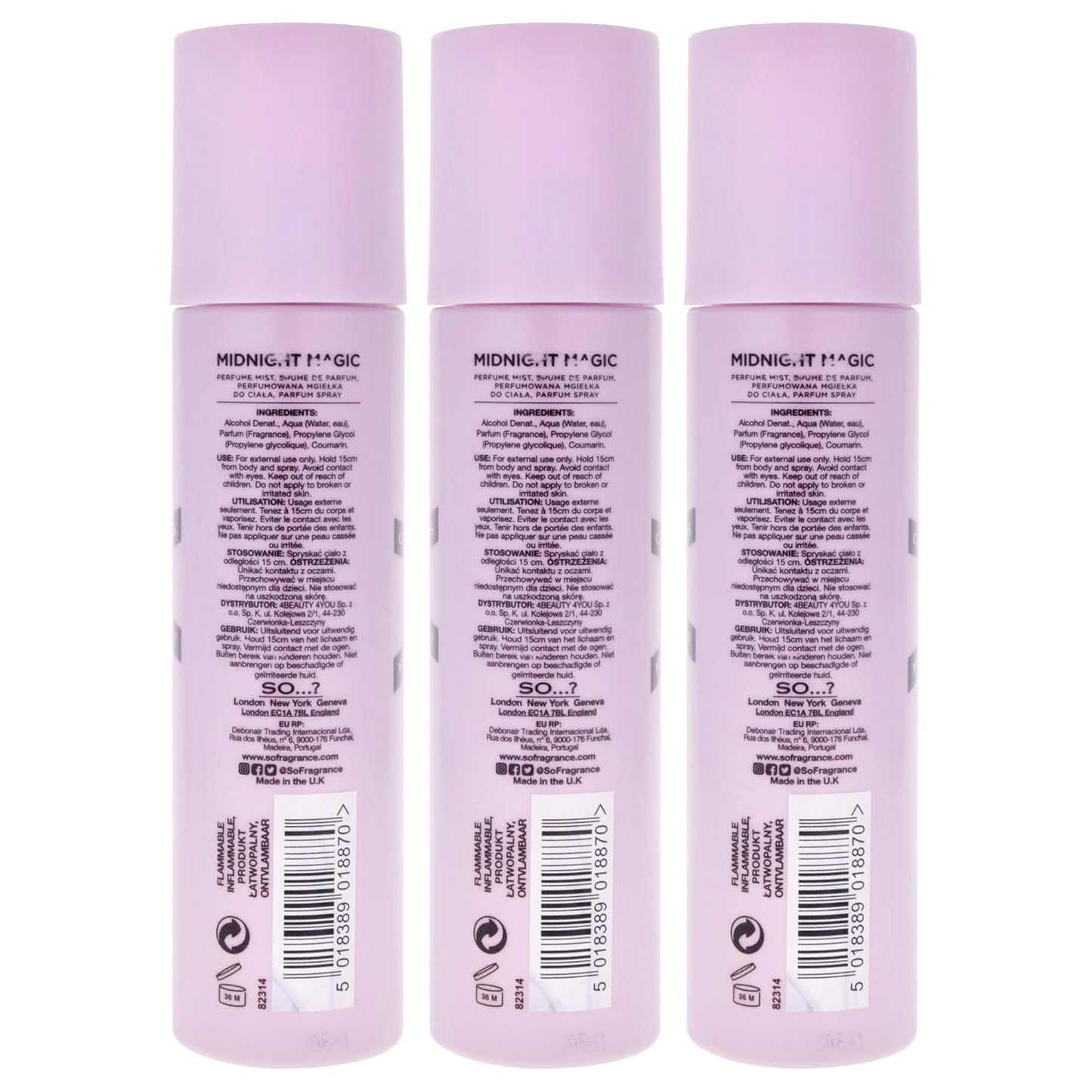 So...? Midnight Magic Perfume Mist for Women - 4.7 oz Mist - Pack of 3