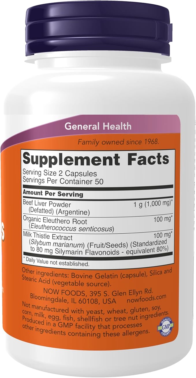 NOW Supplements, Liver Caps with Milk 100 Capsules