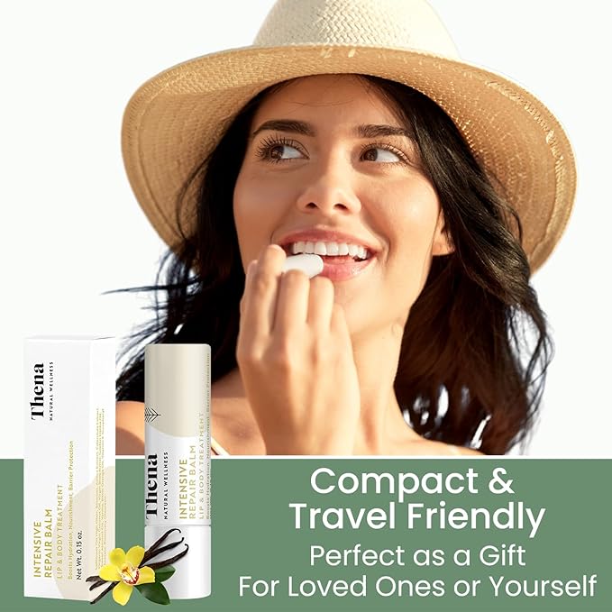 Organic Lip Treatment Balm Ultra Hydrating & Nourishing Care for Dry, Chapped, Cracked Lips & Skin, Visibly Smooths Wrinkles & Fine Lines, Natural Skin Care, 6 Pack Gift Set, Women & Men