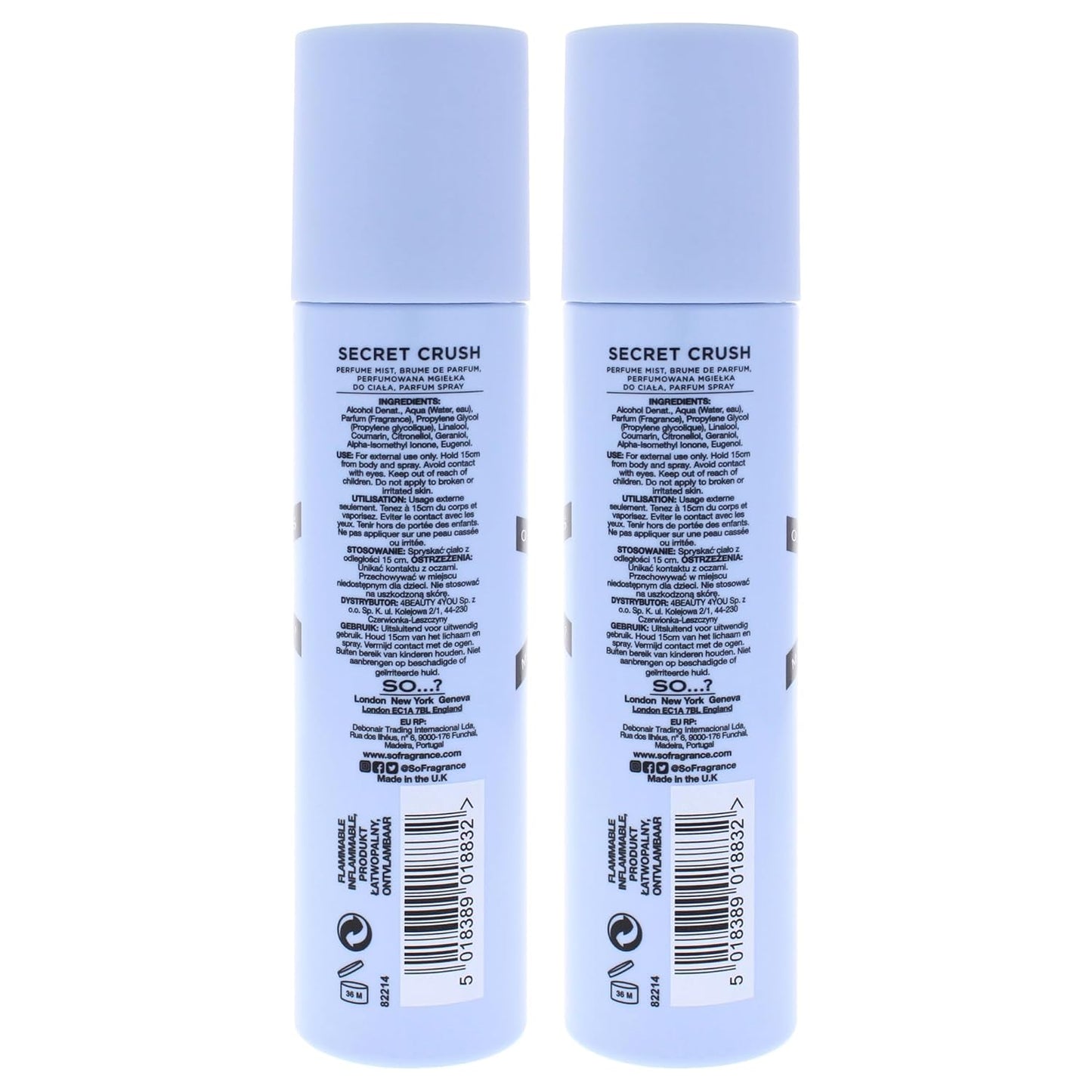 So...? Secret Crush Perfume Mist for Women - 4.7 oz Mist - Pack of 2