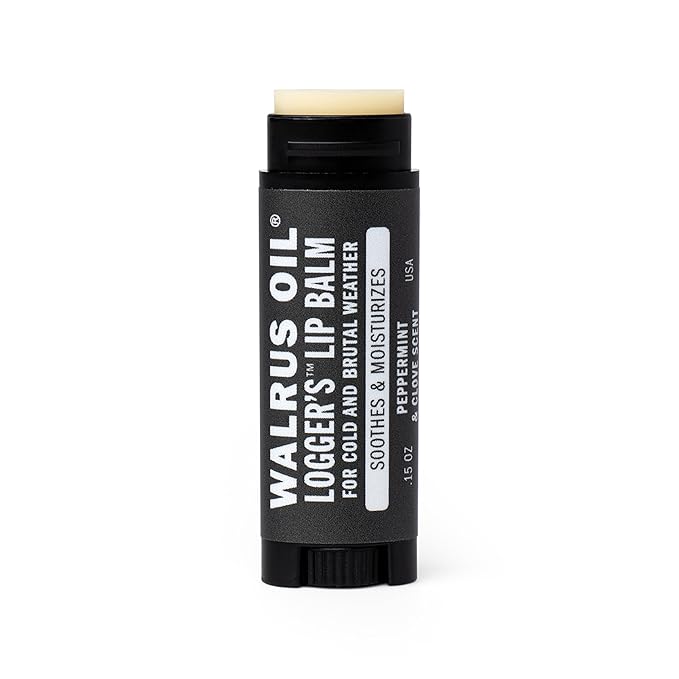 WALRUS OIL - Logger's Lip Balm, 6-Pack, 100% Vegan and Beeswax-Free, Made with Candelilla Wax, Coconut Oil, Jojoba Oil, and Natural Ingredients.