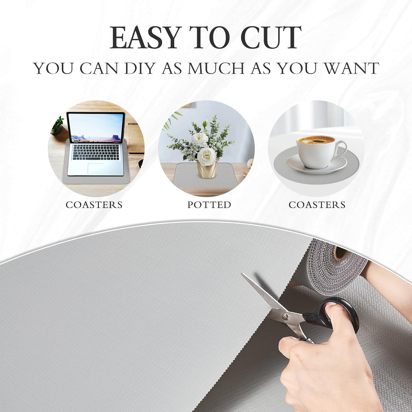 Beautysaid Shelf and Drawer Liner for Kitchen Cabinet, Non Adhesive Non Slip Shelf Paper Waterproof Washable Thickened for Dresser Pantry Shelve Bathroom Protector Liner(Light Grey,12 in x 10 FT)