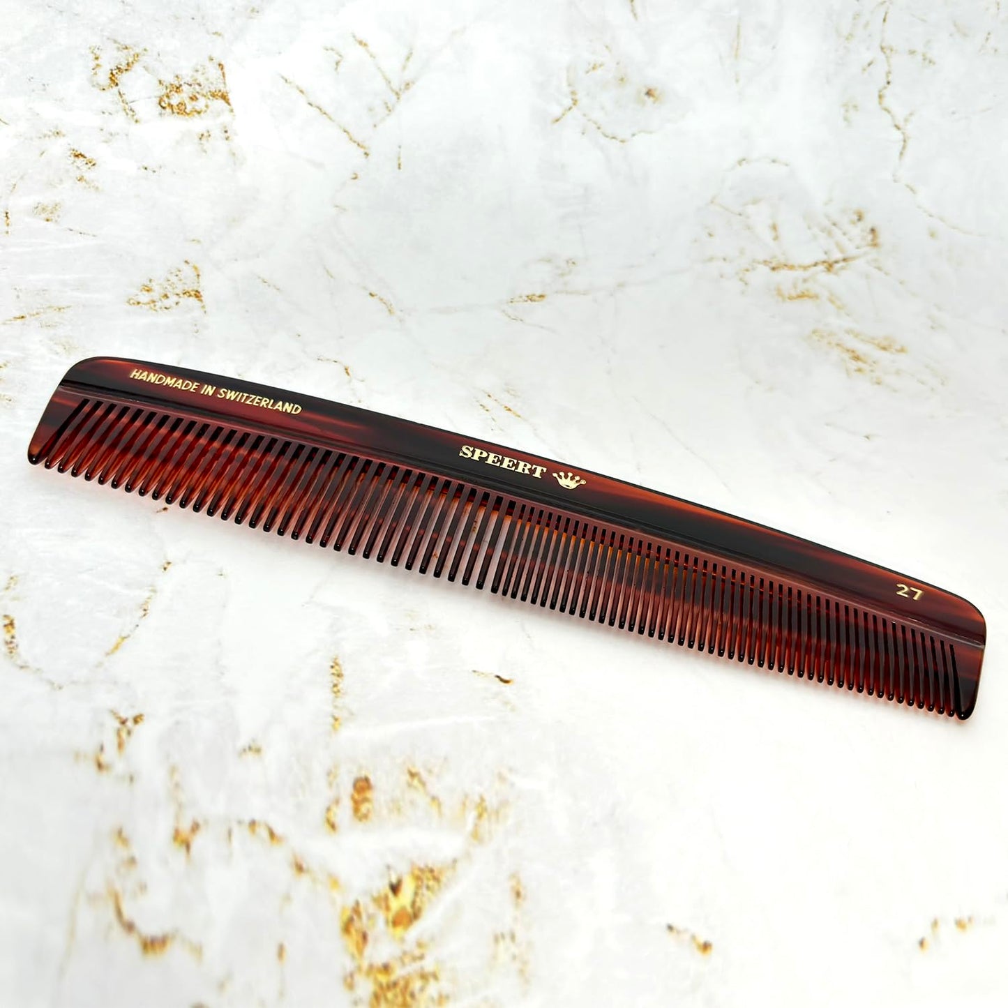 #27 Handmade Wide Narrow Tooth Comb Tortoise Havana Acetate Thick Coarse Curly Thin Fine Straight Hair Detangling Parting Grooming Teasing Hair Styling Hairdresser Barber Hairdressing Wet Dry