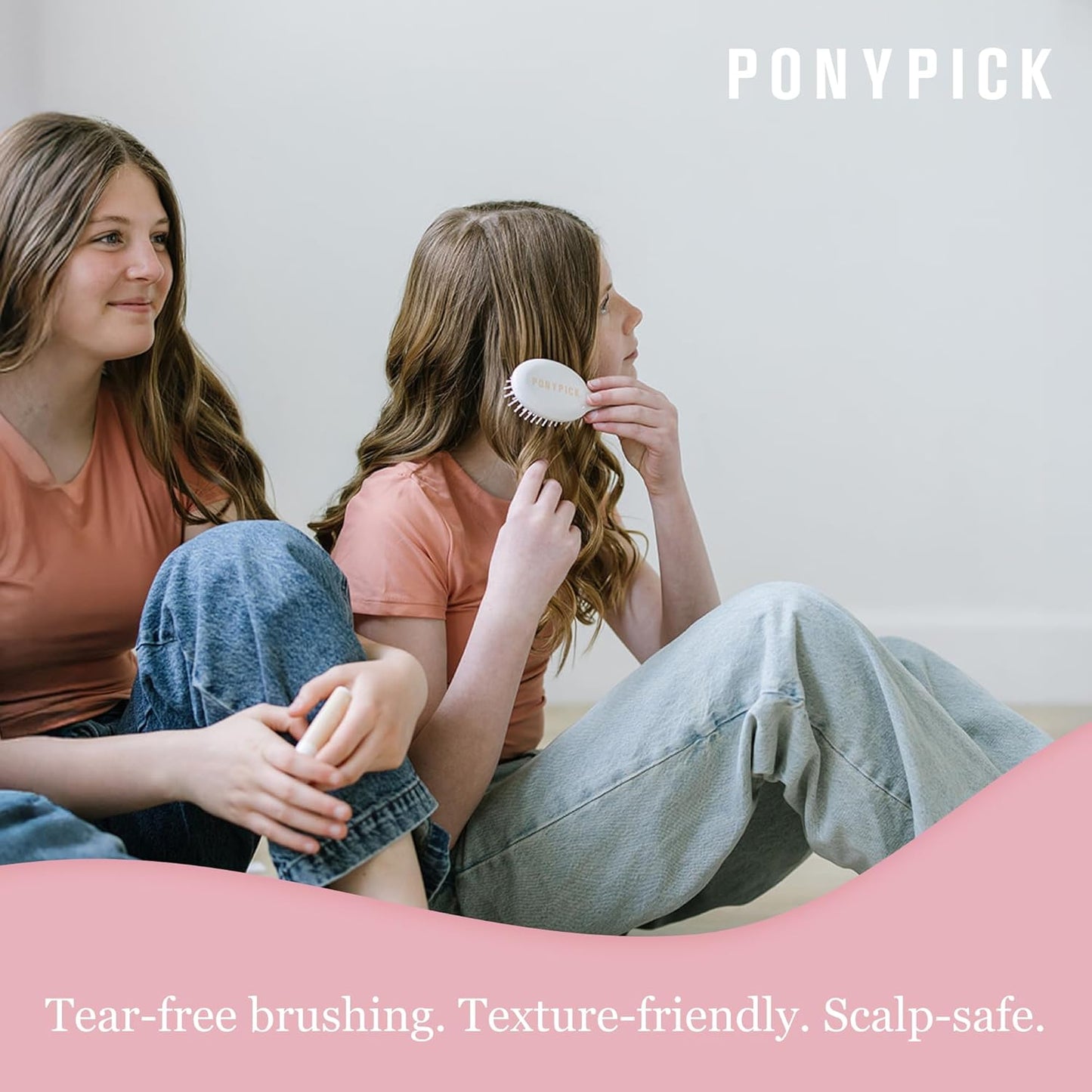 White Mini Hair Brush - Travel size, Compact Hair Brush for Wet & Dry Hair - On-the-go Travel - Easy to Use Hair Detangler Brush