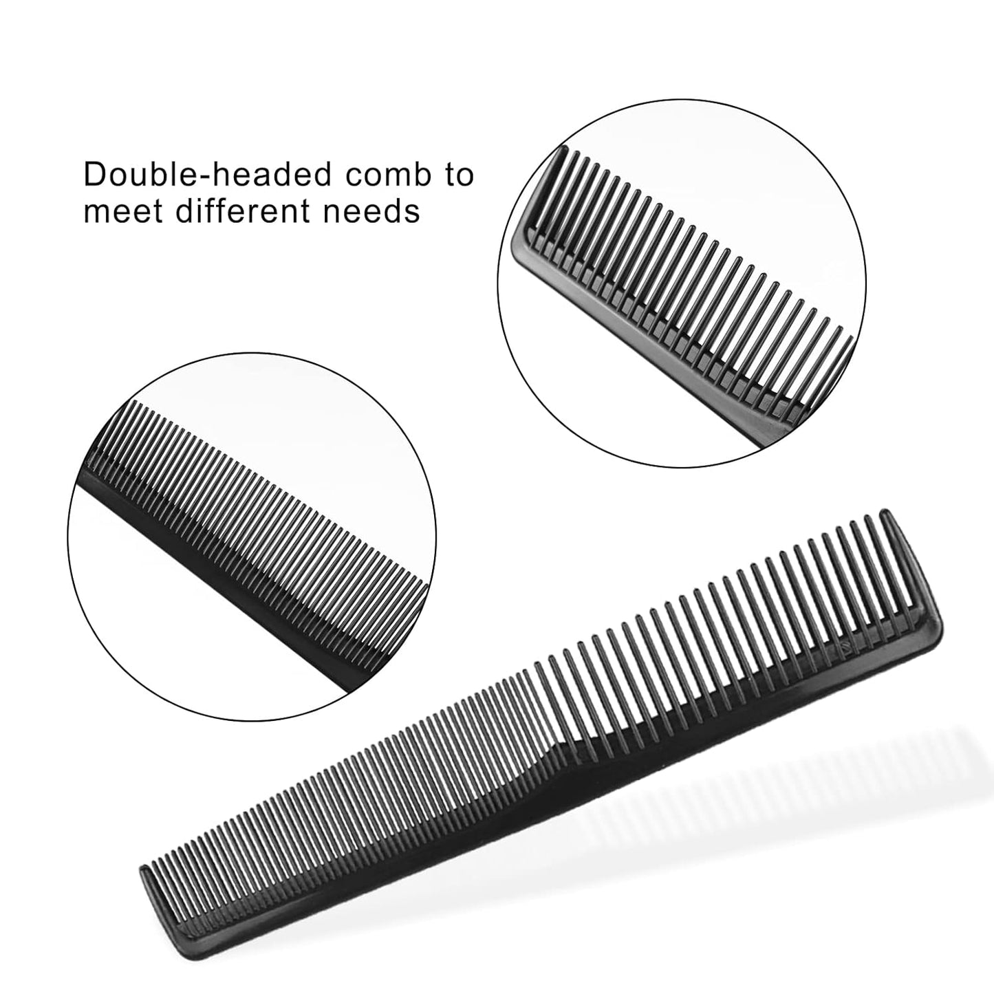 Hair Comb, 50 Pack Disposable Combs Individually Wrapped, Sturdy Double Tooth Hair Pocket Comb, Bulk Combs for Homeless, Charity, Care Pack, Black