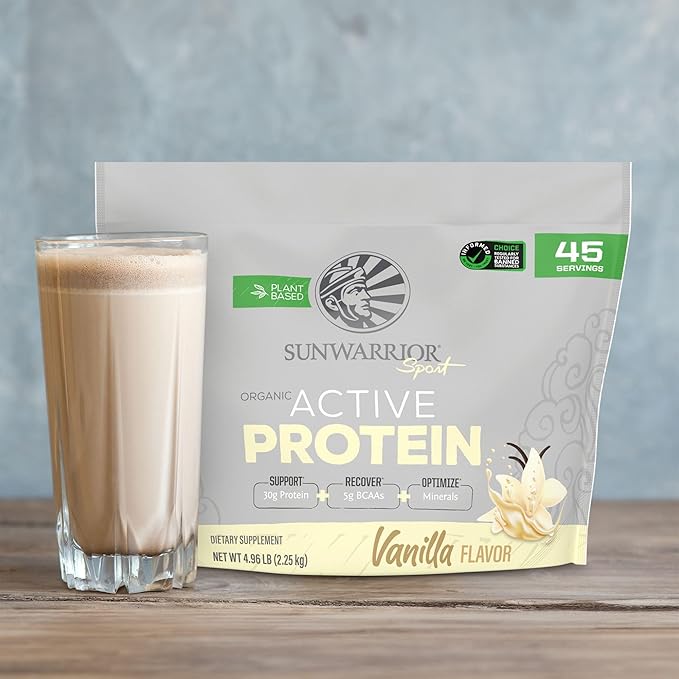 Sunwarrior Collagen Peptide Building Powder Plant-Based | Vanilla Flavored, 40 Servings & Vegan Protein Powder USDA Organic | Vanilla Flavored, 45 Servings