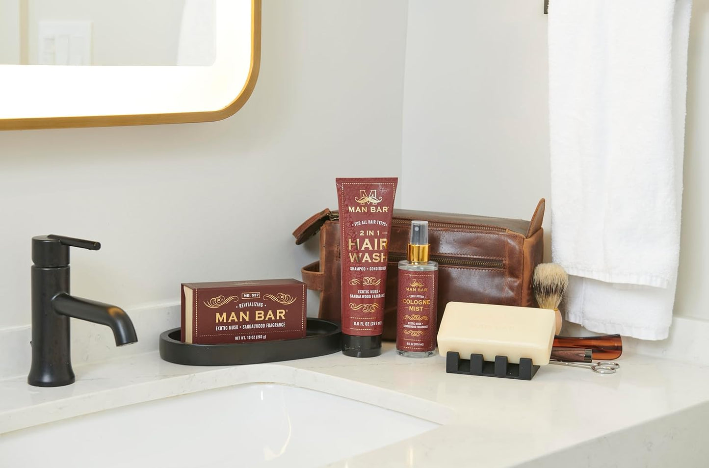 San Francisco Soap Company MAN BAR Cologne Mist Exotic Musk and Sandalwood - Long Lasting - Created with the Man in Mind - 6 fl oz