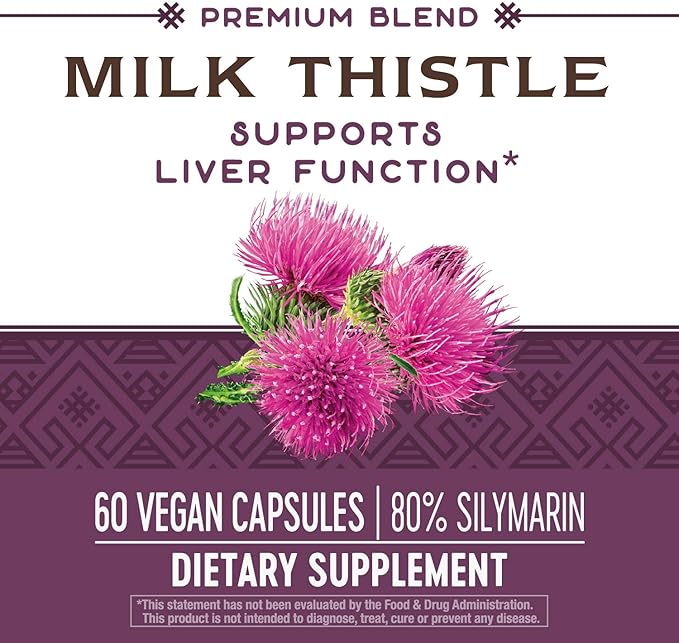 Nature's Way Milk Thistle, Supports Liver 175 mg 80% Silymarin 60 Capsules
