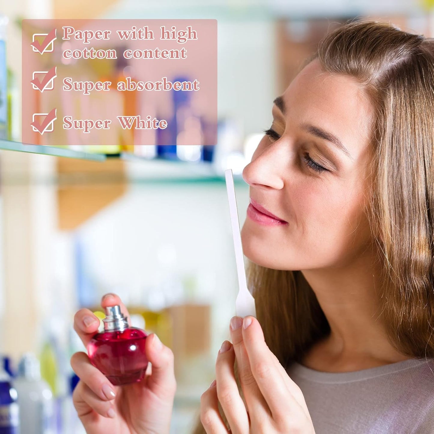 Konohan 1000 Pieces Fragrance Strips Perfume Test Strips Disposable White Blotter Essential Oils Paper Tester for Aromatherapy Testing Fragrances Scents (13 x 1.2 cm,Classic)