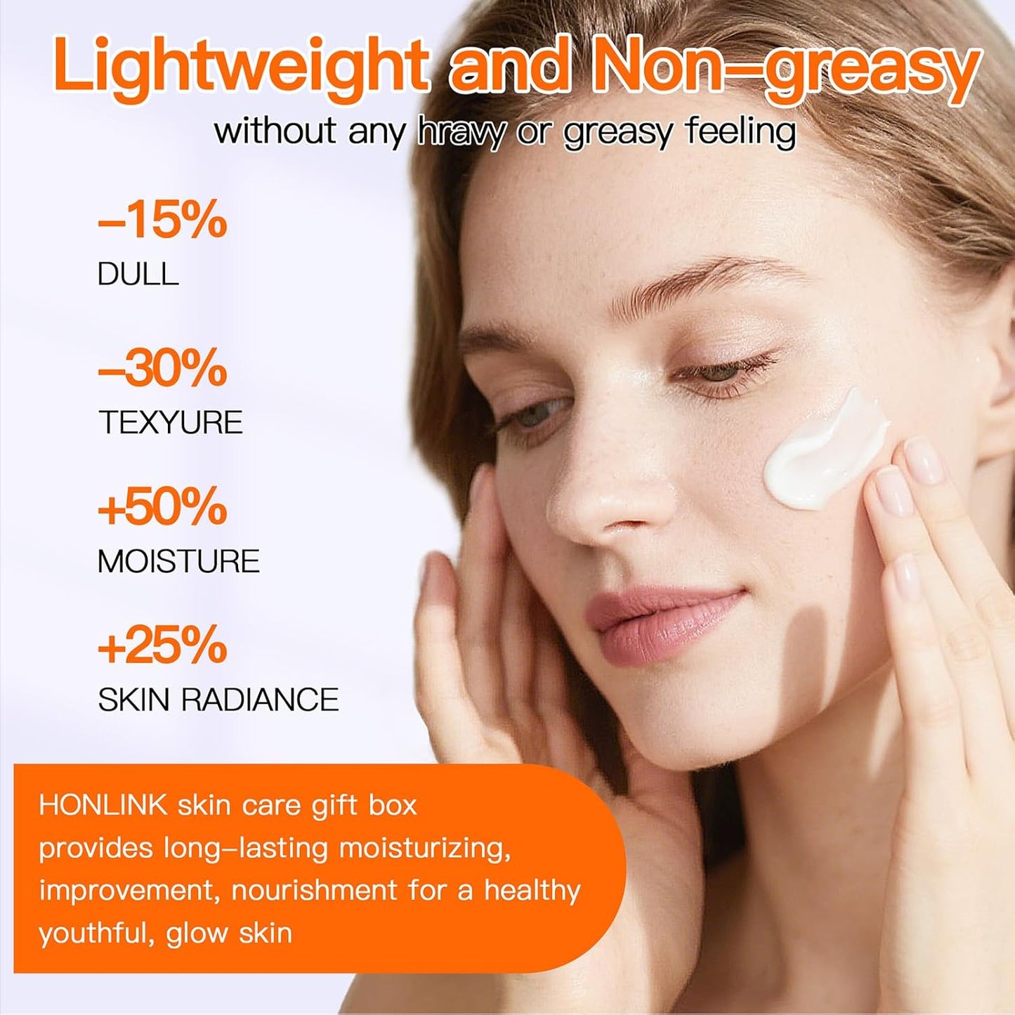 Glown 6-Piece Hydrating Skincare Set with Vitamin C & Niacinamide,HONLINK Face Care Kit Includes Toner, Faical Serum,Cleanser,Moisturizer, Eye Cream & Body Lotion | Unique Gift for Women
