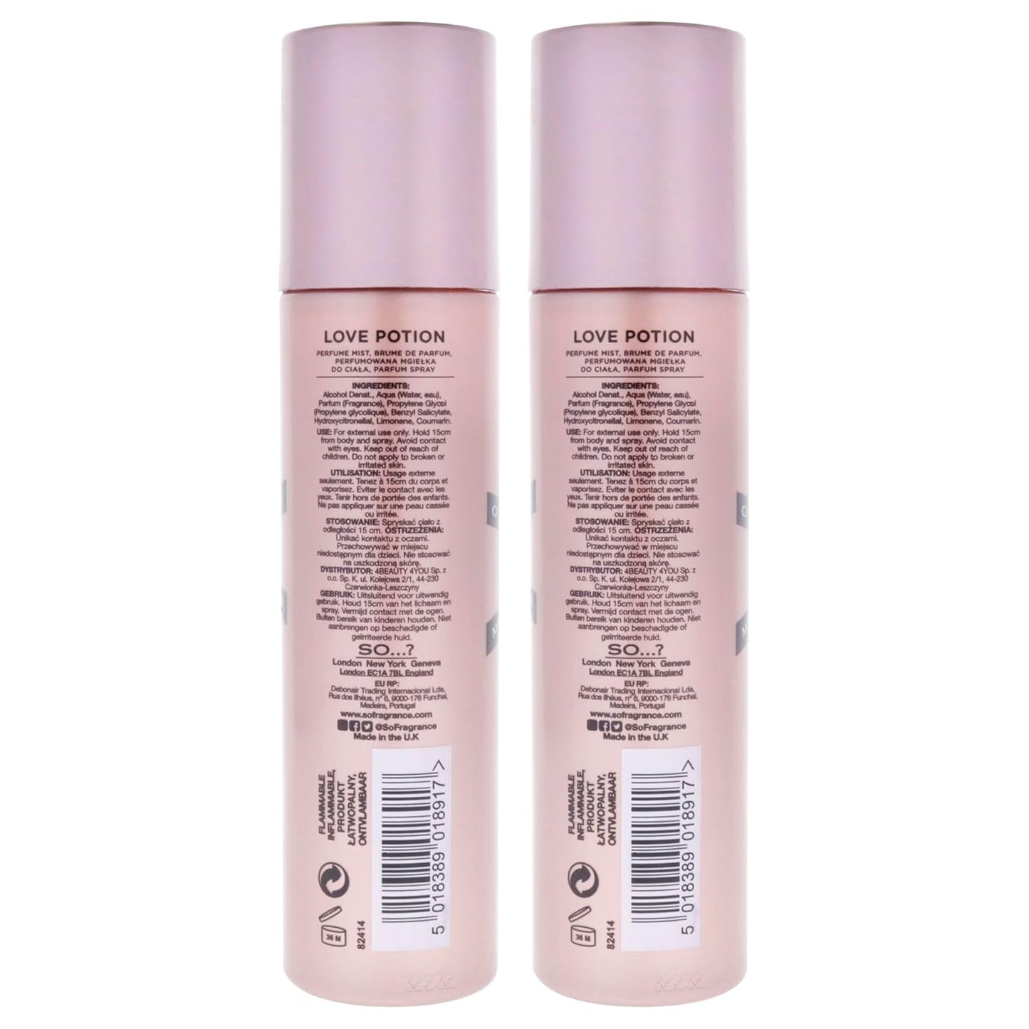 So...? Love Potion Perfume Mist for Women - 4.7 oz Mist - Pack of 2